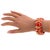 Salvatore Ferragamo Red Acrylic Lucite Bracelet Bangle with Faux-Wood Texture For Sale In Atlanta - Image 6 of 14