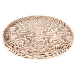 Artifacts Rattan Round Ottoman Tray