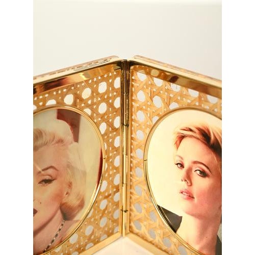 Picture Frame in Brass, Acrylic Glass, and Vienna Straw from Dior, Italy 1970s For Sale - Image 4 of 17