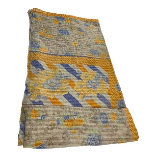 Vintage Indian Cotton Throw Kantha Quilt For Sale