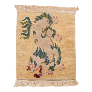Vintage Tibetan Five Claw Dragon Rug, 01'06 X 01'08