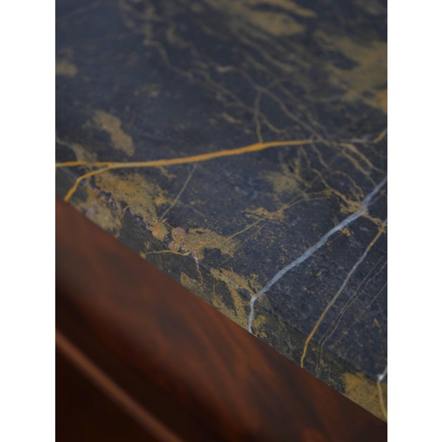Henredon Inlaid Mahogany Marble Top Console Sideboard For Sale - Image 9 of 18