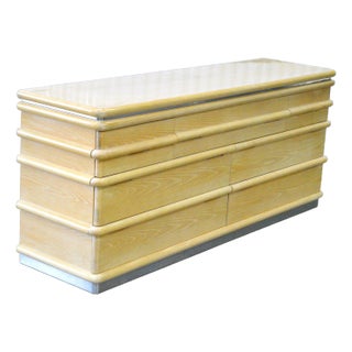1980s Jay Spectre Century Furniture Cerused Oak Dresser Chest of Drawers For Sale