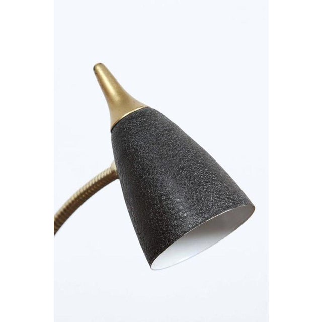 Mid-Century Modern Brass Gooseneck Desk Lamp, Black & Gold, Usa, Circa 1950s For Sale - Image 11 of 18