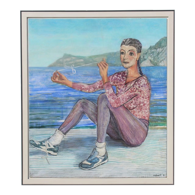 1980s Monumental Persian Artist Contemporary Art 6 Foot Painting by Milano Khzanjian For Sale