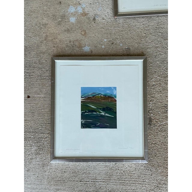Framed Abstract Landscape Monotype Print For Sale In West Palm - Image 6 of 17