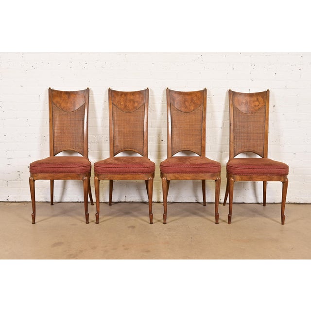 A gorgeous set of four mid-century modern Hollywood Regency dining chairs By William Doezema for Mastercraft USA, 1970s...