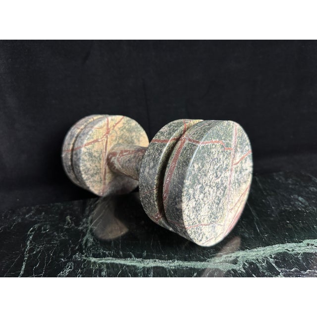 2010s Tom Dixon "Rock" Green Marble Dumbbell Weight / Paperweight (2.5kg) For Sale - Image 5 of 13