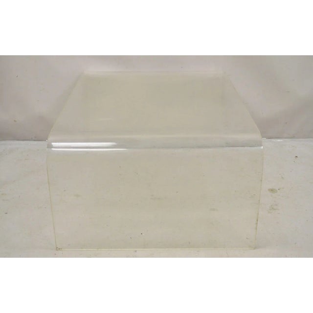 1960s 1960s Vintage Mid Century Modern Lucite Waterfall Coffee Table For Sale - Image 5 of 12