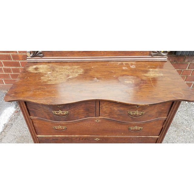 Antique Victorian Oak Keystone Furniture Co 4 Drawer Dresser W/ Swivel Mirror C1900 Chairish