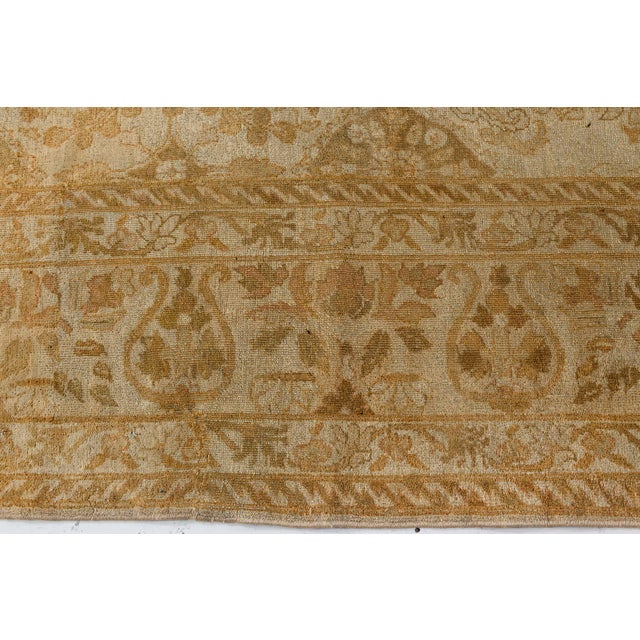 Early 20th Century Antique Indian Amritsar Botanic Handmade Wool Carpet For Sale - Image 5 of 10