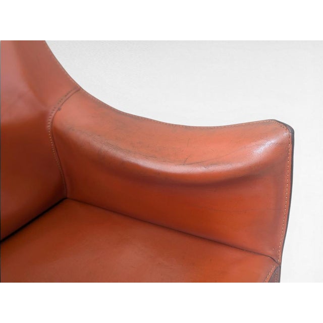 CAB 413 Chair in Cognac Leather by Mario Bellini for Cassina, Italy, 1970s For Sale - Image 16 of 18