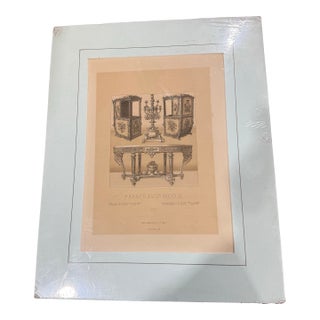 Antique Reproduction Print of French 18th Century Furniture by Racinet 1888 For Sale