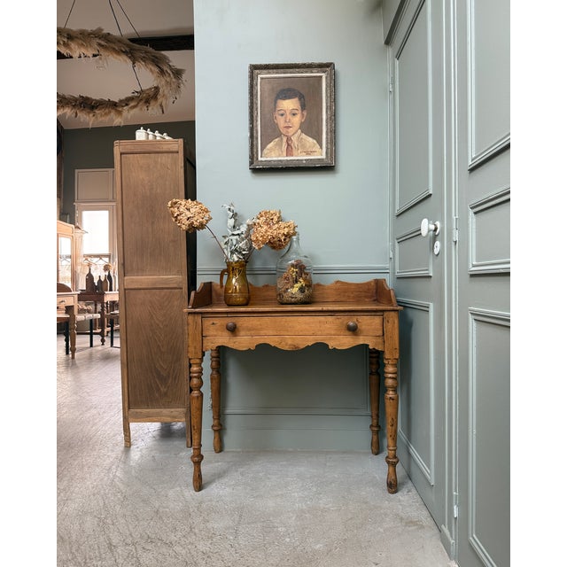English Console Desk in Pine, 1920s For Sale - Image 11 of 11
