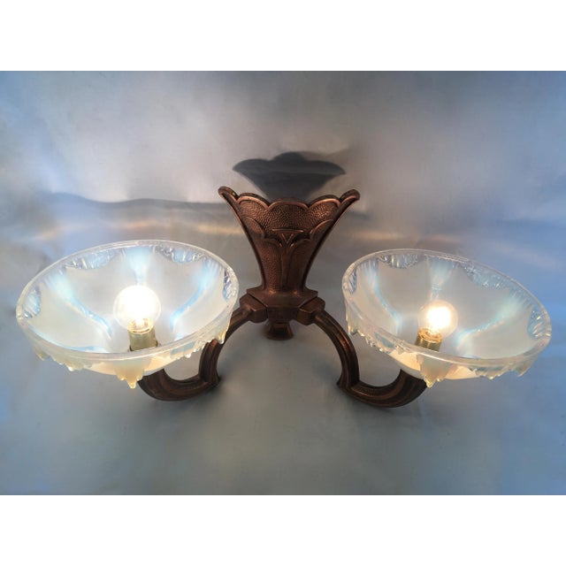 Mid-Century Modern French Art Deco Wall Lights, 1940s, Set of 2 For Sale - Image 3 of 9