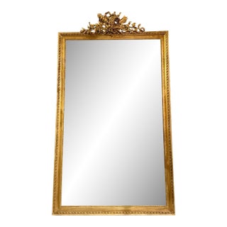 19th Century French Louis XVI Carved and Giltwood MIrror For Sale