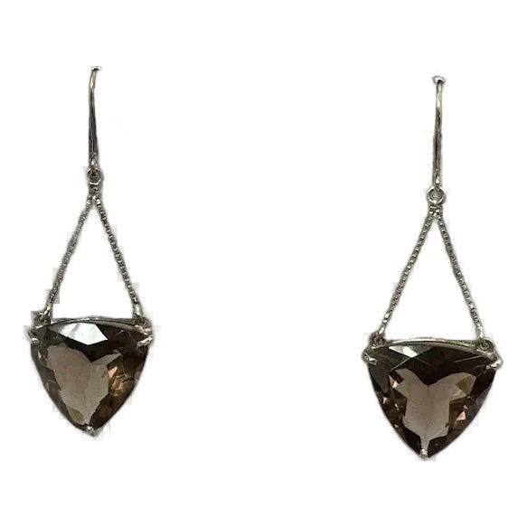 Sterling and Quartz Earrings, A Pair For Sale