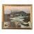 1970’s Marshy Boathouse Impressionist Painting Gilt Wood Frame For Sale