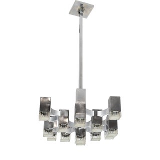 Mid-Century Modern Italian Cubic Chandelier by Gaetano Sciolari, 1970 For Sale