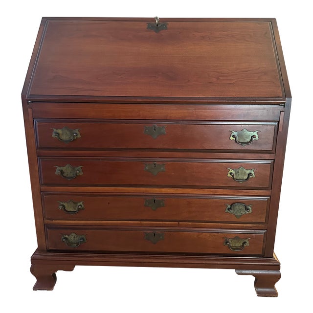 1950s Maddox Slant-Front Secretary Desk With Drawers For Sale