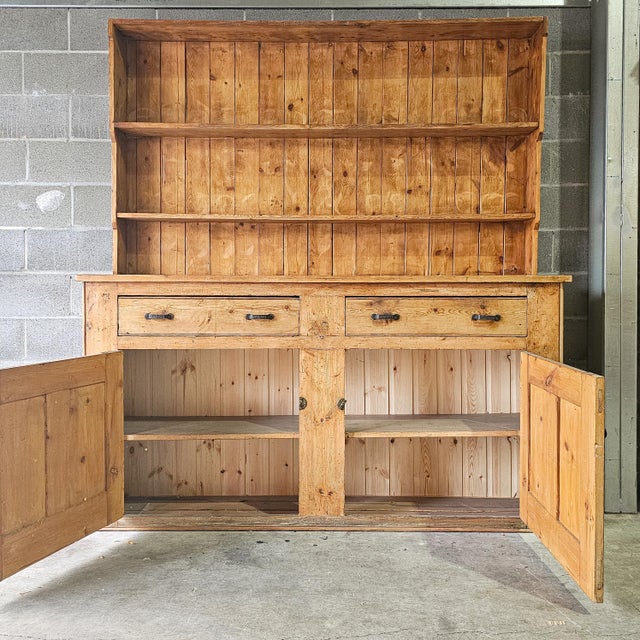 English Antique English Pine Kitchen Hutch or Dresser - Circa 1890 For Sale - Image 3 of 12