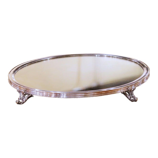 19th Century French Louis XVI Silvered Bronze Surtout De Table Stamped Baccarat For Sale