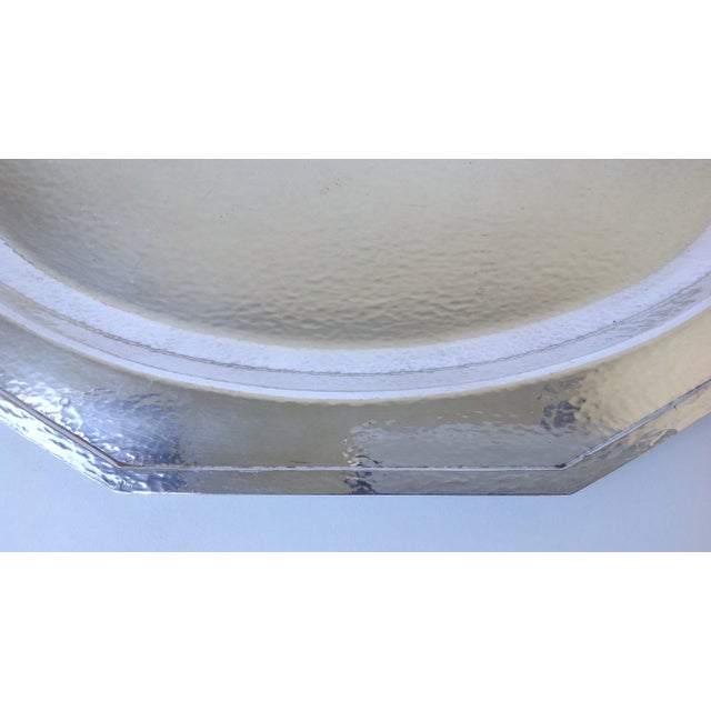 Silverplate Hammered Octagonal Server Tray For Sale In West Palm - Image 6 of 11