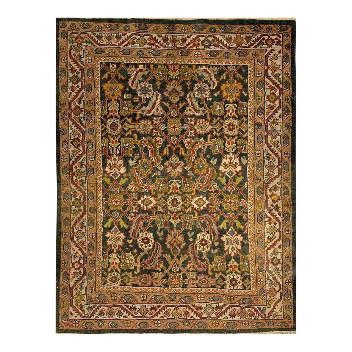 1940s Old Vintage Persian Mahal Area Rug | Chairish