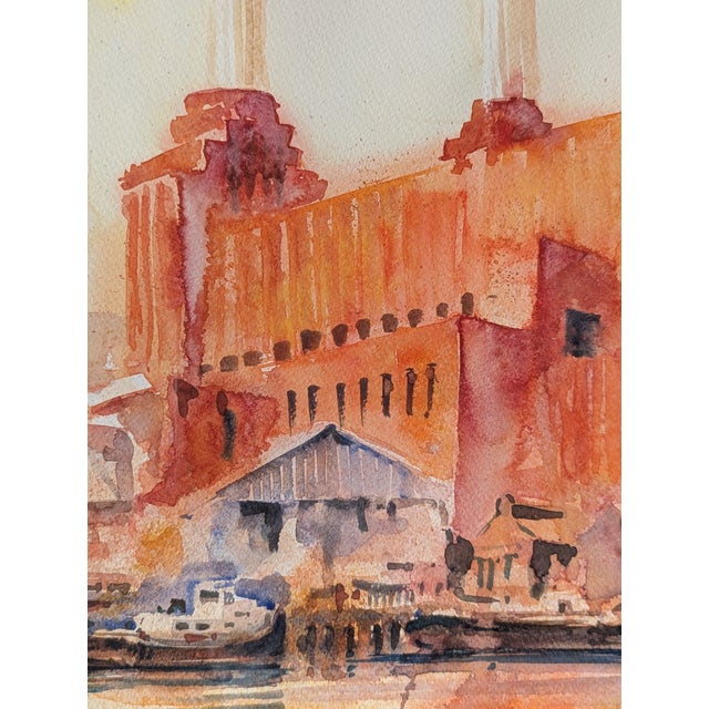 An original 1996 watercolor of London's Battersea Power Station by British artist Charles Foster-Hall, who exhibits...