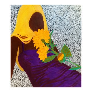 Be Still and Smell Your Flowers, Janet Adegoke (2023), Acrylic on Canvas For Sale