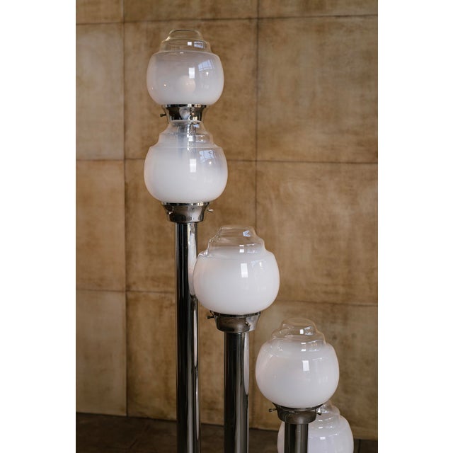 1970s 1970s Italian Waterfall Murano Floor Lamp For Sale - Image 5 of 8