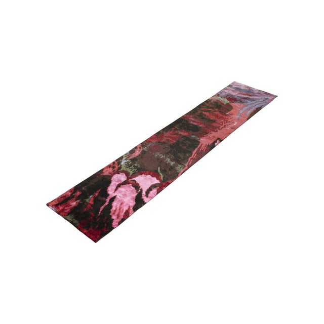 Hand knotted in a proprietary blend of wool and lustrous silk, this 3x15 runner joins the latest innovations in abstract...