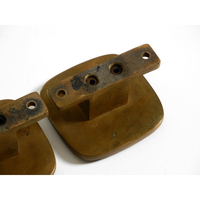 Mid-Century Modern Double-Sided Door Handles in Heavy Bronze, 1960s, Set of 2 For Sale - Image 17 of 18
