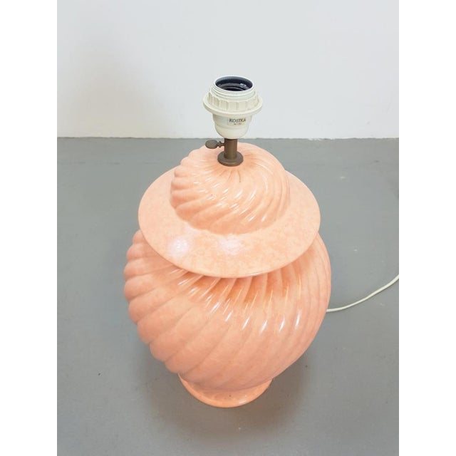 Large Table Lamp in Pink Ceramic from Kostka, 1980 For Sale - Image 3 of 5