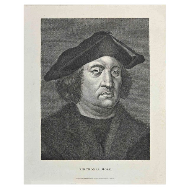 Thomas Holloway, Portrait of Sir Thomas More, Original Etching, 1810 For Sale