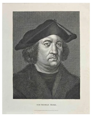 Thomas Holloway, Portrait of Sir Thomas More, Original Etching, 1810