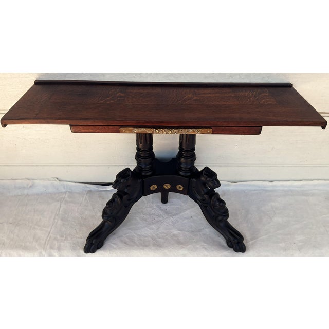 Neo-Renaissance Historic Revival Style Black and Brown Console Table, Late 19th-Early 20th Century For Sale - Image 6 of 18