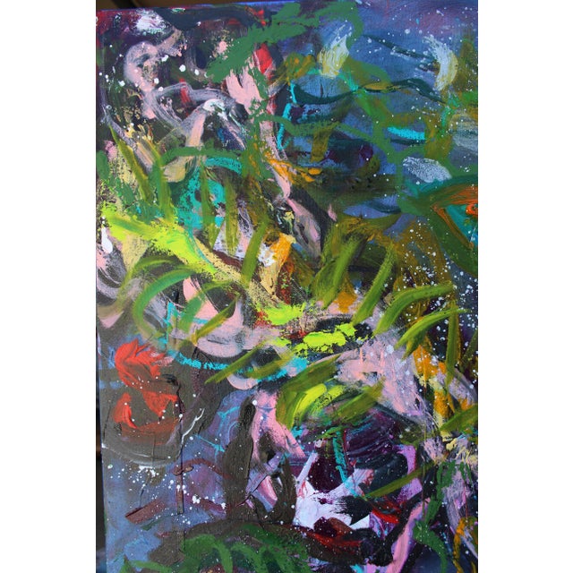 Exuberant Guests Original Abstract Oil Painting by Lisa Finlayson For Sale - Image 9 of 15