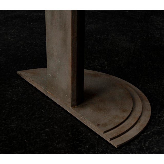 Postmodern Style Steel and Oak Console Tables, 1980s, Set of 2 For Sale - Image 14 of 18