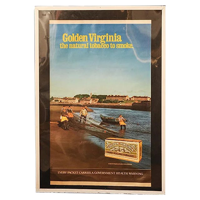 Vintage Golden Virginia Framed Advertising Poster, 1970s For Sale