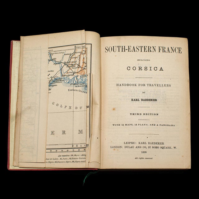 Victorian Small Antique Baedeker's South Eastern France Guide Book, Provence, Travel Maps For Sale - Image 3 of 12