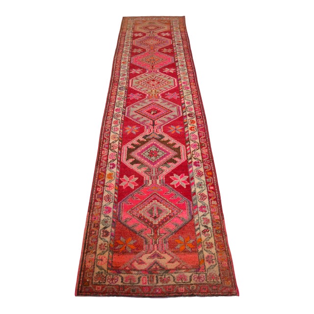 1970s Colorful Runner Kurdish Herki Hand-Knotted Rug For Sale