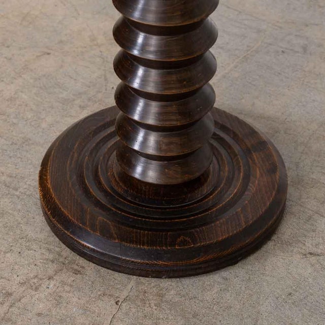 Brown French Carved Side Table by Charles Dudouyt For Sale - Image 8 of 10