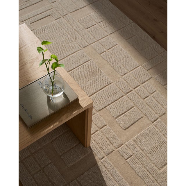 Art Deco Frank Lloyd Wright Foundation x SURYA Luxuries Handmade Rug Sandstone 9x12 For Sale - Image 3 of 5