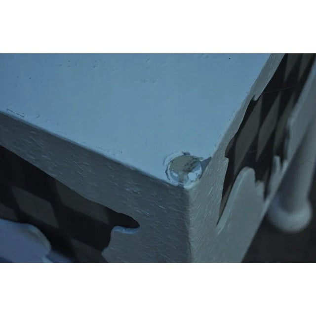 Wood Mid 20th Century Farmhouse Cow & Pig Painted White & Black Metal & Glass Island Center Table For Sale - Image 7 of 12