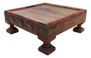 Wooden Side Table, Afghanistan, 1950s