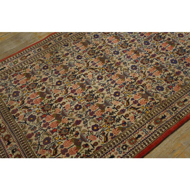 Outstanding Ivory Color With Special Paneled Garden and Medallions Antique Persian Qum Rug For Sale - Image 4 of 8