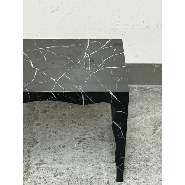 Made Goods Foster Faux Marble Lacquered Bench/Side Table For Sale - Image 10 of 12