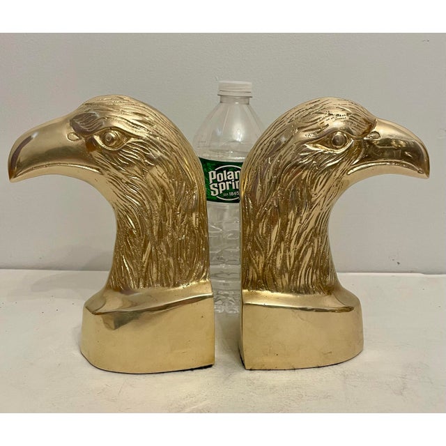Pair of Vintage Brass Eagle Bookends For Sale - Image 4 of 8