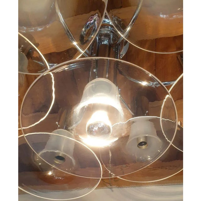 Mid Century Modern Murano Glass Chandelier 1970s For Sale - Image 10 of 11